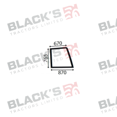 Cab Glass- Curved RH Top Door- Green Tint suitable for Ford &amp; Fordson -  82002179