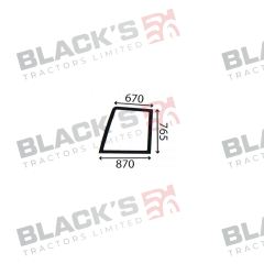 Cab Glass- Curved LH Top Door- Green Tint suitable for Ford &amp; Fordson -  82002180