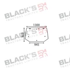 Cab Glass - Rear Window - Green Tint - 82005316 suitable for Ford &amp; Fordson -  5178304  82005316  82014988