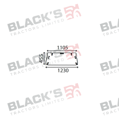 Cab Glass - Upper Rear Window - 83952034 suitable for Ford &amp; Fordson -  83952034