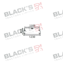 Cab Glass - Upper Rear Window - 83909856 suitable for Ford &amp; Fordson -  83909856