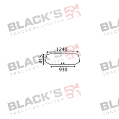 Cab Glass - Lower Rear Window - 83909858 suitable for Ford &amp; Fordson -  83909858