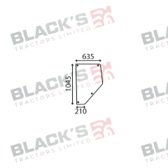 Cab Glass - Rear Top Door - 3389398M1 suitable for Massey Ferguson -  3389398M1  3389398M2