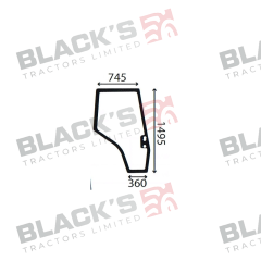 Cab Glass- Curved RH Door - Green Tint suitable for Massey Ferguson -  3805642M1