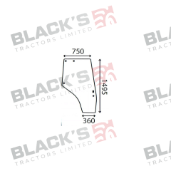 Cab Glass- Curved RH Door - Clear suitable for Massey Ferguson -  3804658M1