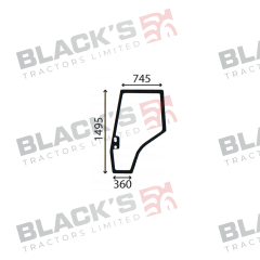 Cab Glass- Curved LH Door - Clear suitable for Massey Ferguson -  3804659M1