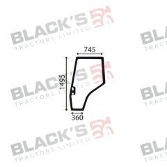 Cab Glass- Curved LH Door - Green Tint suitable for Massey Ferguson -  3805643M1