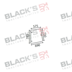 Cab Glass- Curved RH Corner - Clear suitable for Massey Ferguson -  3804666M2