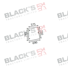 Cab Glass- Curved RH Corner - Green Tint suitable for Massey Ferguson -  3806590M2