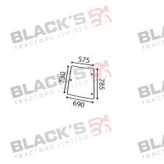 Cab Glass- Curved LH Corner - Green Tint suitable for Massey Ferguson -  3806591M2
