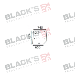Cab Glass - Rear Window - 3821485M1 suitable for Massey Ferguson -  3821485M1