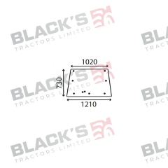 Cab Glass - Rear Window - 3306547M2 suitable for Massey Ferguson -  3303023M1 3303023M2 3306547M1