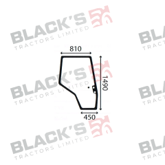 Cab Glass- Curved RH Door suitable for Massey Ferguson -  3907222M1