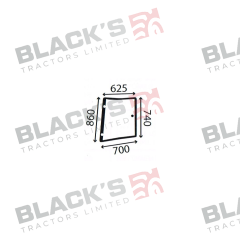 Cab Glass- Curved RH Corner - Green Tint suitable for Massey Ferguson -  3902131M1
