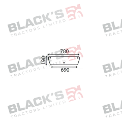 Cab Glass - Lower Rear - 3476137M1 suitable for Massey Ferguson -  3476137M1