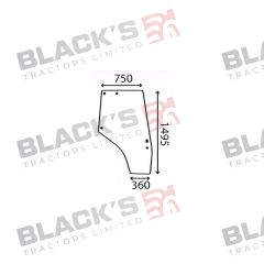 Cab Glass- MF 4200 4300 Series- Curved RH Door - Green Tint suitable for Massey Ferguson -  3825717M1