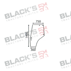 Cab Glass- MF 4200 4300 Series- Curved LH Door - Clear suitable for Massey Ferguson -  3825689M1