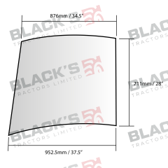 Cab Glass - Upper Door Right Curved suitable for John Deere -  L58953