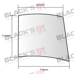 Cab Glass - Upper Door Left Curved suitable for John Deere -  L58951