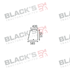Cab Glass-Curved RH Side Window - Green Tint suitable for Case International -  K303704