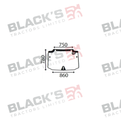 Cab Glass - Curved Rear Window - 44911502 suitable for Case International -  44911502