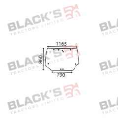 Cab Glass- Curved Rear Window - Green Tint suitable for McCormick -  