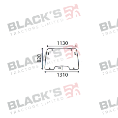 Cab Glass - Curved Opening Front Window- Green Tint suitable for New Holland -  
