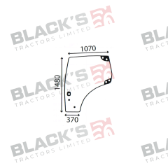 Cab Glass - Curved LH Door- Green Tint suitable for New Holland -  
