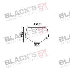 Cab Glass - Curved Rear Window- Green Tint suitable for New Holland -  