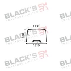 Cab Glass - Curved Front Window Fixed- Green Tint suitable for New Holland -  
