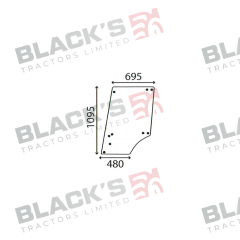 Cab Glass-Top Door - Clear suitable for John Deere -  L57904