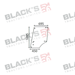 Cab Glass- Top Door - Clear suitable for John Deere -  L57908