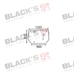 Cab Glass- Rear Window - Clear suitable for Zetor -  10368441