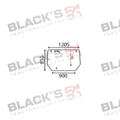 Cab Glass- Rear Window - Clear suitable for Zetor -  10368021CC