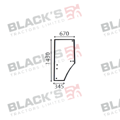 Cab Glass- LH Door- Green Tint suitable for John Deere -  R131163