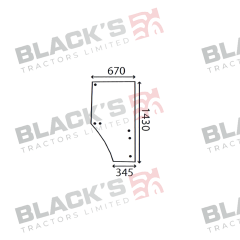 Cab Glass- RH Door- Green Tint suitable for John Deere -  L169103
