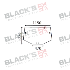 Cab Glass  - Rear Window- Green Tint suitable for John Deere -  L202528