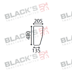 Cab Glass - Lower Rear- Green Tint suitable for John Deere -  L75276
