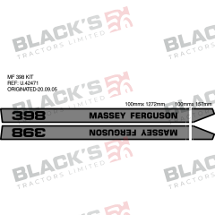 Decal Set - Massey Ferguson 398 suitable for Massey Ferguson -  300323M91  3900323M92