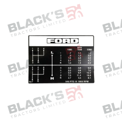 Decal - Gear Change - Ford suitable for Ford &amp; Fordson -  C5NN7B292F  C5NN7B292FN