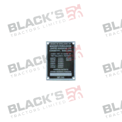 Commission Plate MF65 (1963-1964) suitable for Massey Ferguson -  