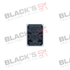 Starting Instruction Plate - MF65 All Models suitable for Massey Ferguson -  