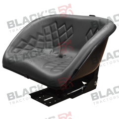 Bucket Style Mechanical Suspension Seat - Black / Black suitable for Ford &amp; Fordson -  