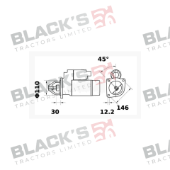 New Holland Starter Motor - Gear Reduction 12V. 4.2KW suitable for New Holland -  87376493
