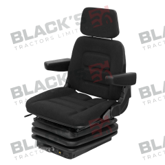 Mechanical Suspension Seat w/ Back Extension - Black Cloth suitable for Case International -  