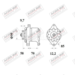 Alternator 14V, 45 Amps (Mahle) suitable for Fiat -  4808504  4808498  4772683