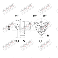 Alternator 14V, 80 Amps (Mahle) suitable for Deutz -  