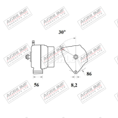 Alternator 14V, 85 Amps (Mahle) suitable for Landini -  3654073M91