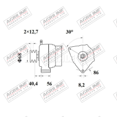 Alternator 14V, 85 Amps (Mahle) suitable for Landini - 3655838M91