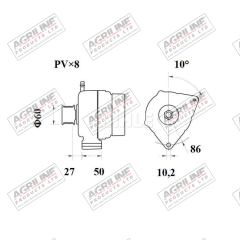 Alternator 14V, 95 Amps (Mahle) suitable for Renault -  7700048828